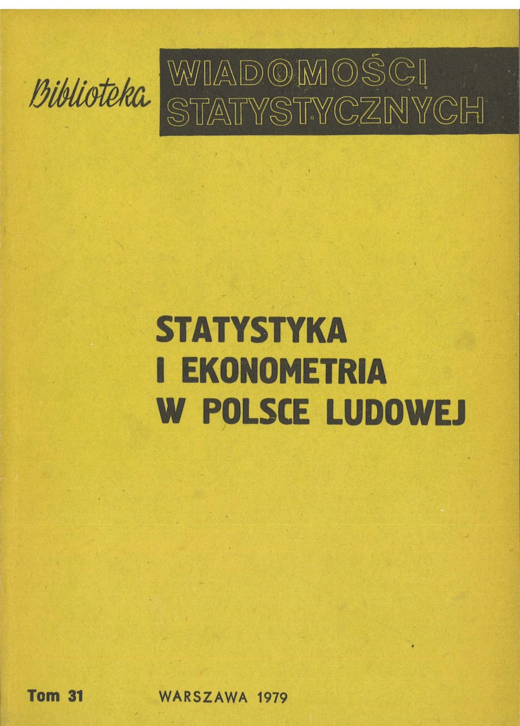 Okładka monografi - Statystyka i ekonometria w Polsce Ludowej (wydanie drugie – zmienione)