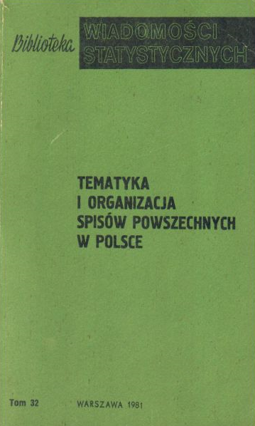 Okładka monografi - Tematyka i organizacja spisów powszechnych w Polsce