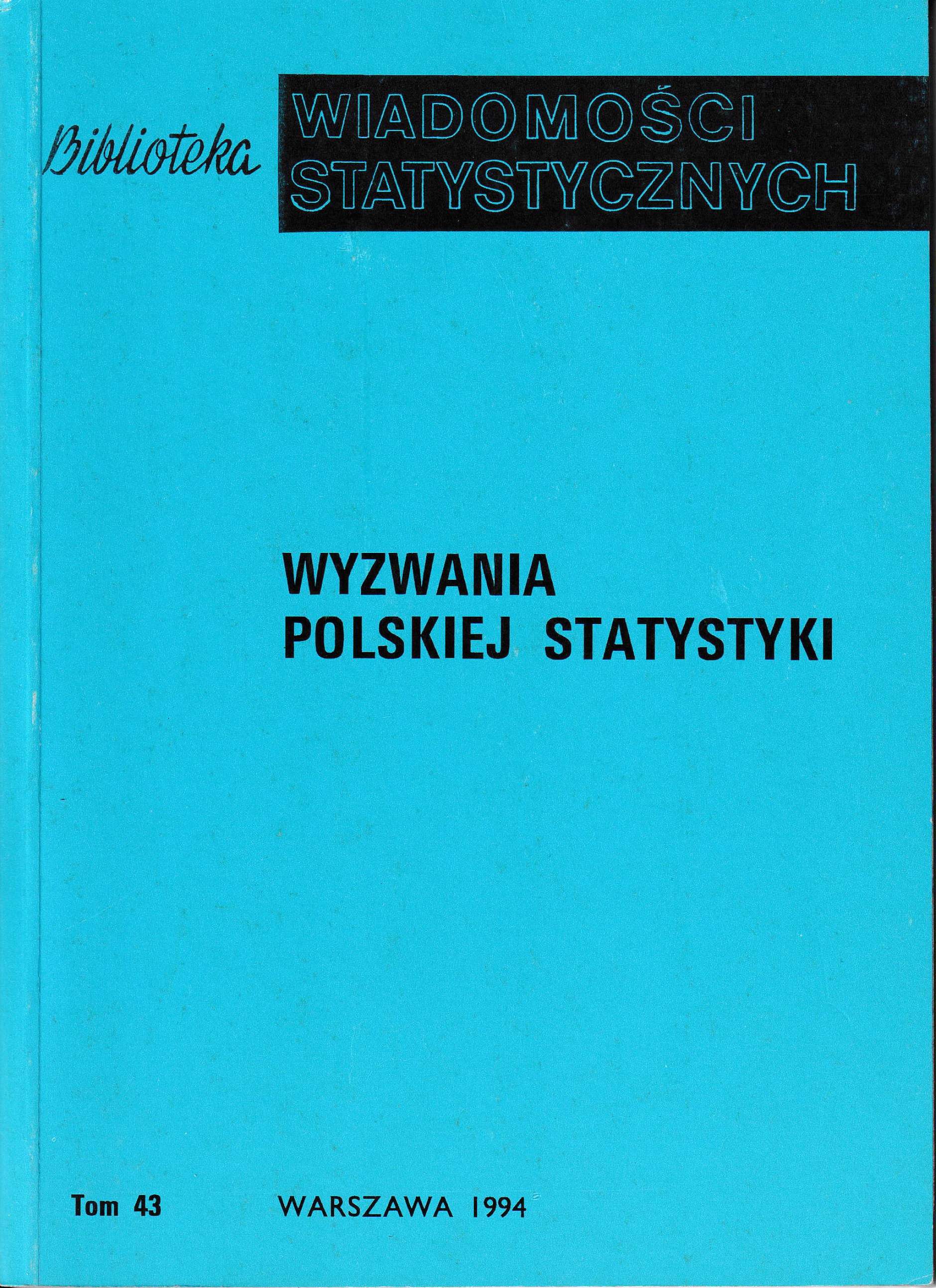 Okładka monografi - Wyzwania polskiej statystyki