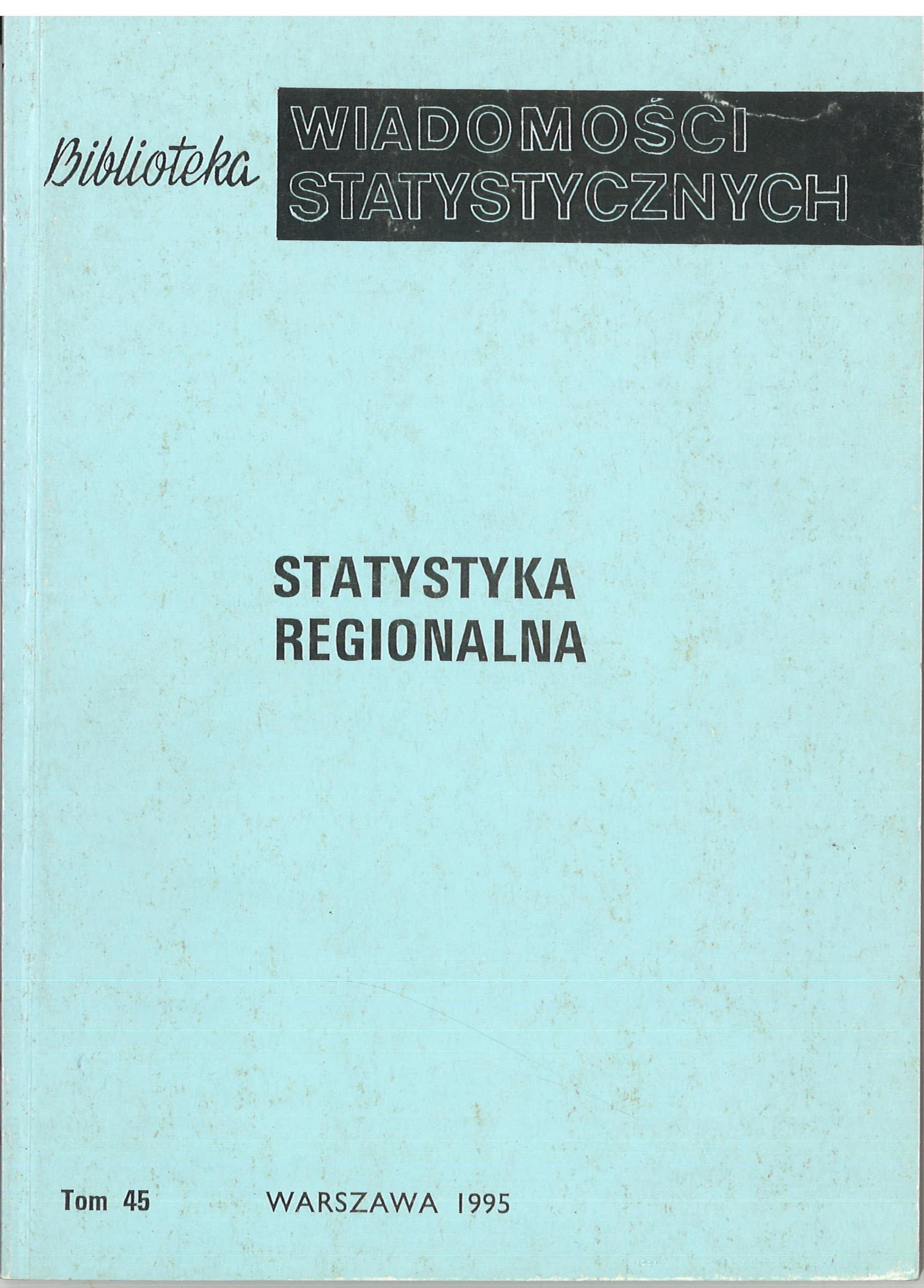 Okładka monografi - Statystyka regionalna