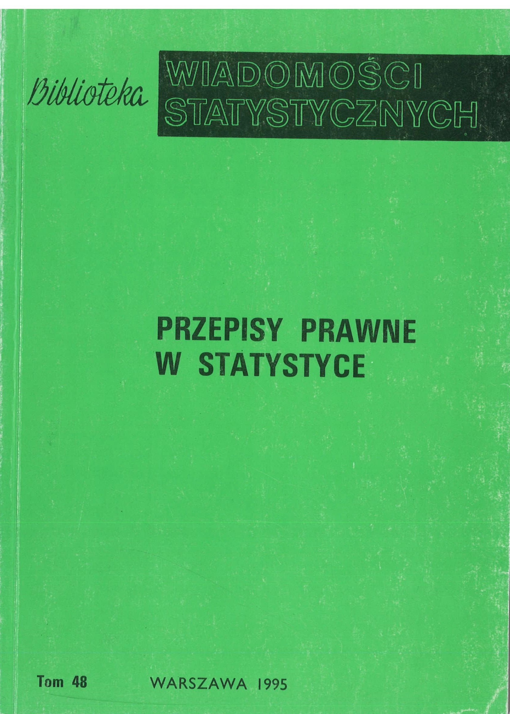 Okładka monografi - Przepisy prawne w statystyce
